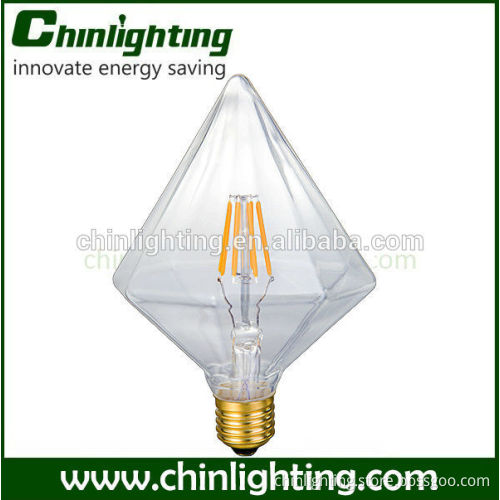 Diamond styled edison bulb clear full glass 2700K led 4w vintage edison bulb